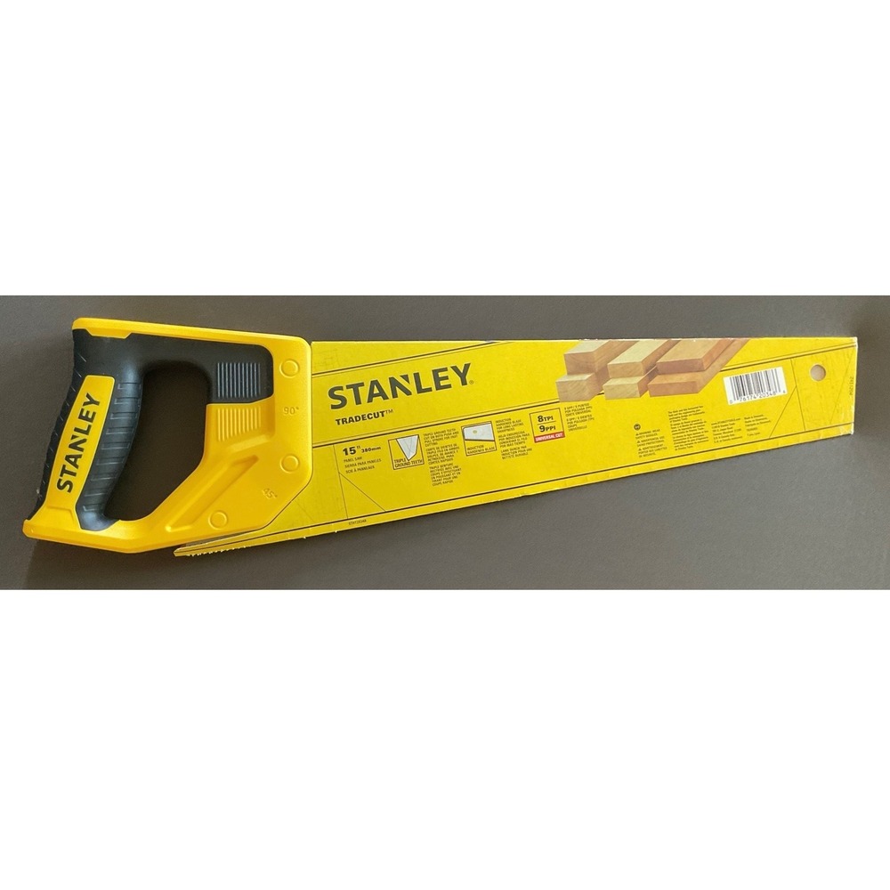 Stanley TradeCut 15‎ Inch Panel Saw 8 TPI Triple Ground Teeth STHT20348 Yellow